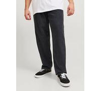 Jack & Jones Plus Chris Original 737 Relaxed Fit Jeans, Black Denim, Size 48, Inside Leg 34, Men Black Denim