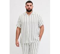 Jack & Jones Coba Striped Resort Plus Size Short Sleeve Shirt White 5XL / Regular Men