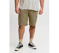 Jack & Jones Plus Cole Frank Cargo Shorts, Olive Night, Size 46, Men Olive Night
