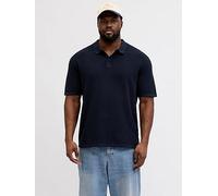 Jack & Jones Plus George Knitted Polo Shirt, Navy Blazer, Size 4Xl, Men Navy Blazer
