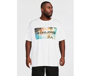 Jack & Jones Plus Indiana T-Shirt, Bright White, Size 5Xl, Men Bright White