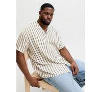 Jack & Jones Plus Jeff Resort Stripe Shirt, Dusty Olive, Size 3Xl, Men Dusty Olive