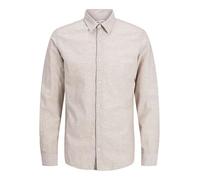 JACK&JONES PLUS Men's Jjebreeze Shirt Ls Sn Pls Long Sleeve, Crockery, 6XL