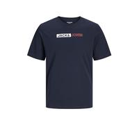 JACK&JONES PLUS Men's Jjecorp Logo Tee Play Ss O-n Noos Pls T-Shirt, Navy Blazer/Print:Play 5, 3XL