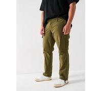 Jack & Jones Plus Kane Barkley Relaxed Fit Cargo Trousers - Green, Green, Size 50, Inside Leg Regular, Men Green