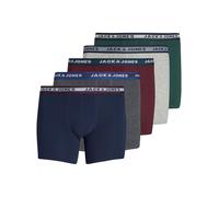 JACK & JONES PLUS Men's Jacoliver Trunks Noos Pls Pack of 5 Underwear, Dark Grey Blend, XXL/Plus