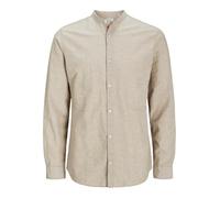 JACK&JONES PLUS Men's Jjebreeze Band Shirt Ls Sn Pls Long Sleeve, Crockery, 4XL
