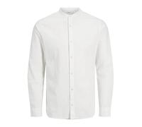 JACK&JONES PLUS Men's Jjebreeze Band Shirt Ls Sn Pls Long Sleeve, White, 3XL