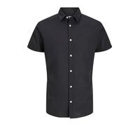 JACK&JONES PLUS Men's Jjebreeze Shirt Ss Sn Pls Short-Sleeved, Black, 5XL