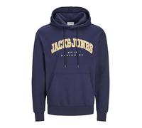 JACK&JONES PLUS Men's Jjecaleb Varsity Sweat Hood Noos Pls Sweatshirt, Blazer Navy, XXXXXL