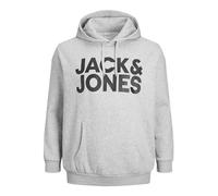 JACK&JONES PLUS Men's JJECORP Logo Sweat Hood NOOS PS Hooded Sweatshirt, Light Grey Melange, 1XL