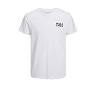 JACK&JONES PLUS Men's Jjecorp Logo Tee SS O-Neck Noos Pls T-Shirt, White/Detail: Small Print/Black, 4XL