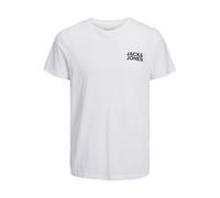 JACK&JONES PLUS Men's Jjecorp Logo Tee SS O-Neck Noos Pls T-Shirt, White/Detail: Small Print/Black, 6XL