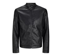 JACK&JONES PLUS Men's JJEDYLAN CLEAN PU Jacket PLS Leather Jacket, Black, 5XL, black, XXXXXL