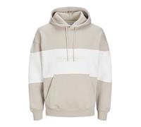 JACK&JONES PLUS Men's Jjelegacy Blocking Sweat Hood Noos Pls Sweatshirt, Moonbeam, XXXXL