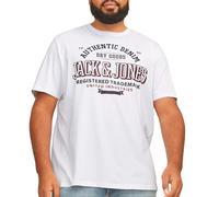 JACK&JONES PLUS Men's Jjelogo Tee SS O-Neck 2 Col Aw24 S Pls T-Shirt, White, 6XL