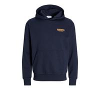 JACK&JONES PLUS Men's Jjolive Sweat Hood Pls Sweatshirt, Navy Blazer/Print: Jack & Jones, 5XL Große Größen
