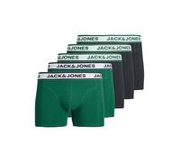 Jack & Jones Plus Nolan Solid Trunks 5 Pack, Rain Forest, Size 5Xl, Men Rain Forest