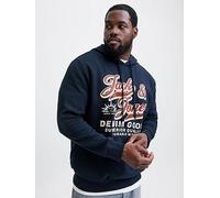 Jack & Jones Logo 2 Plus Size Hoodie Blue 5XL Men