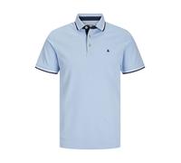JACK & JONES Plus Size Luxury Polo Shirt for Men in Chambray Blue, 2XL-6XL