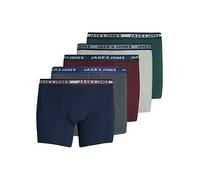 Jack & Jones Plus Size Oliver 5 Pack Trunks, Dark Grey Melange, Size 4Xl, Men Dark Grey Melange