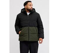 Jack & Jones Plus Size Owen Hooded Quilted Jacket, Dark Green, Size 2Xl, Men Dark Green