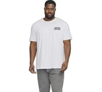 JACK&JONES PLUS Men's Jjecorp Logo Tee SS O-Neck Noos Pls T-Shirt, White/Detail: Small Print/Black, 6XL