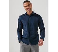 Jack & Jones Premium Cardiff Long Sleeve Formal Shirt, Navy Blazer, Size M, Men Navy Blazer