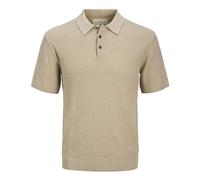 Jack & Jones Premium Knitted Greige Polo Shirts for Male - Size Small