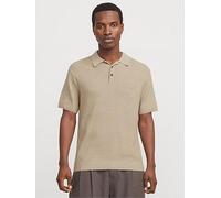 Jack & Jones Premium Knitted Polo Shirt, Beige, Size S, Men Beige