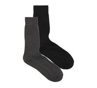 JACK & JONES Men's Jac Premium Socks 2 Pack Noos, Black/Pack:Dark Grey Melange, One Size (Pack of 2)