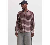JACK & JONES Pure Cotton Checked Flannel Shirt Red Mix