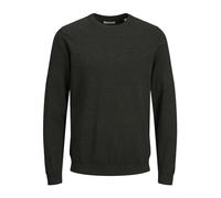 Jack & Jones Round Neck Knit Sweater Round Neck Knit Sweater, Forest Night/Detail: Twisted with Black, S