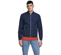 JACK & JONES Bomber Jacket Blue X_L | Regular Fit, Plain, Long Sleeves, Regular, Outdoor, Maximum temperature 30°C gentle process