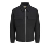 JACK & JONES Russell Wool Jacket Black - Spread collar neck, Long sleeves