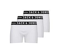 JACK & JONES 'Sense' Mens Boxer Shorts/Trunks (3-Pack) (White) XL