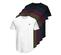 Jack & Jones T-Shirt Logo Crew Neck T-Shirt, Navy Blazer/White/Olive Night/Black/Port Royale, M