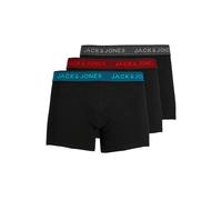 JACK & JONES Men's Jacwaistband Trunks 3 Pack Noos Boxer Shorts, Grey (Asphalt Detail:hawaian Ocean Fiery Red), Medium