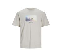 JACK & JONES Men's Jorvesterbro Picture Tee Ss Crew Neck Sn T-Shirt, Moonbeam, M