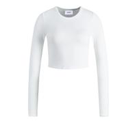 JACK & JONES Women's JACK & JONES JXFELINE LS Rib TEE NOOS T-Shirt, Bright White, S