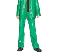 JACK & JONES Women's Jjxx Jxkenya Hw Straight Faux Leat Pants Noos Trousers, Jolly Green/Detail: Shiny, L