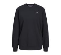 JACK & JONES Women's Jxabbie Ls Rel Every Brush Crew Noos Sweatshirt, Black/Print: White Jjxx Logo, XS