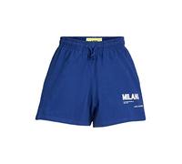 Jack & Jones Women's JXBALI HW Relaxed Vint Shorts, Sodalite Blue/Print:Bright White Milano Print, M