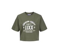 Jack & Jones Women's Jxbrook RLX SS Tee JRS Sn T-Shirt, Four Leaf Clover/Print: Denim dept, S
