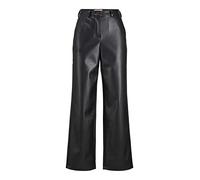 JACK & JONES Women's Jxmary Hw Faux Leather Pants Noos Trousers, Black, M/32 EU