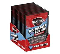 Jack Link’s Beef Jerky Original - 12-Pack (12 x 25 g) - Dried Meat Protein Snacks - High-Protein Snack for Gym, Fitness, Outdoor - American Food for People - Jerky Chips Made from Beef