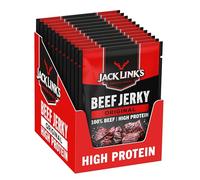 Jack Link's Beef Jerky Original, Box of 12 x 60 g, Dried Meat Snack, High Protein Snacks for Gym, Fitness, Outdoor, Hiking, American Food, Halal Beef Jerky Chips