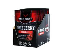 Jack Link's Beef Jerky Original, Box of 12 x 60 g, Dried Meat Snack, High Protein Snacks for Gym, Fitness, Outdoor, Hiking, American Food, Halal Beef Jerky Chips