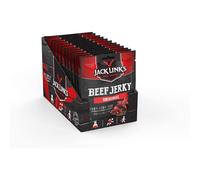 Jack Link's Beef Jerky, Original Flavour, Multipack of 12 x 70g Bags, High Protein Meat Snack, Bulk Beef Jerky, Perfect Post Gym Snack