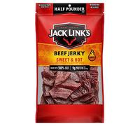 Jack Link's Beef Jerky, Sweet & Hot, ½ Pounder Bag - Flavorful Meat Snack, 9g of Protein and 80 Calories, Made with Premium Beef - 96 Percent Fat Free, No Added MSG or Nitrates/Nitrites